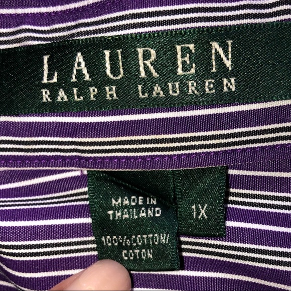 Ralph Lauren Crisp Cotton Striped Button Down Top! - Picture 7 of 9